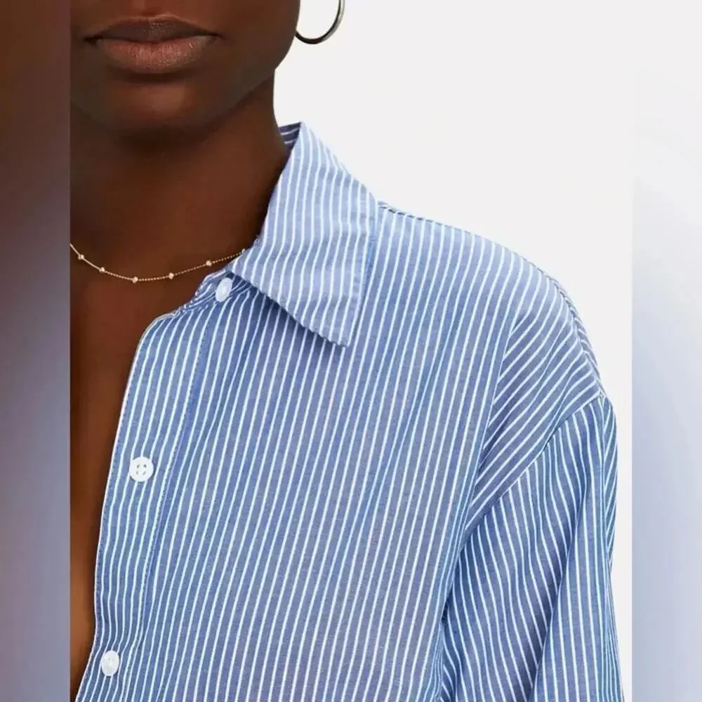 Veronica Beard • Gilda Assymetrical Button Down Hem Tunic Blouse - Picture 3 of 11